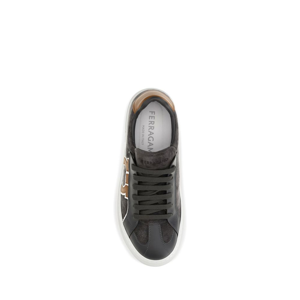 Gray Suede Leather Low Top Sneakers