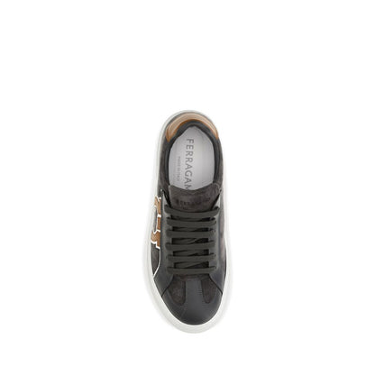Gray Suede Leather Low Top Sneakers