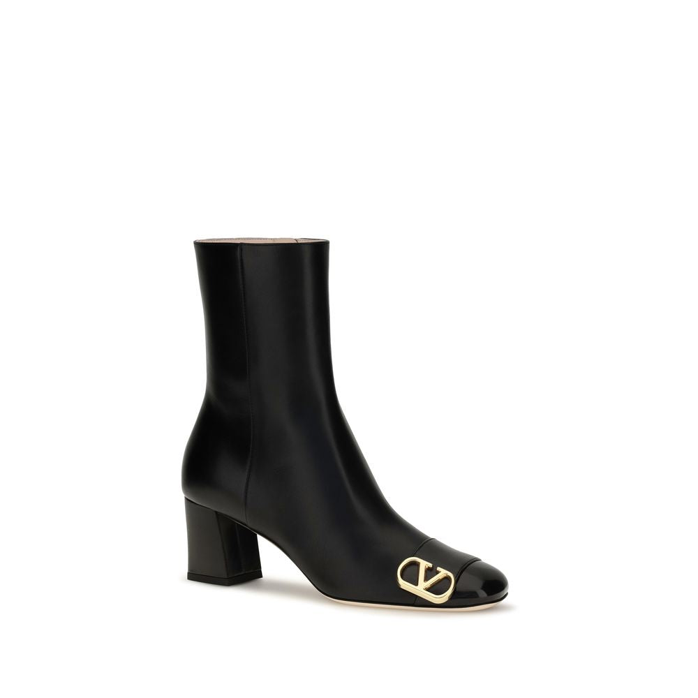 Black Calf Leather Bos Taurus Ankle Boots