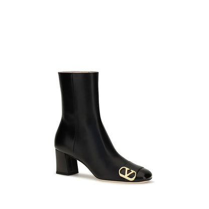 Black Calf Leather Bos Taurus Ankle Boots