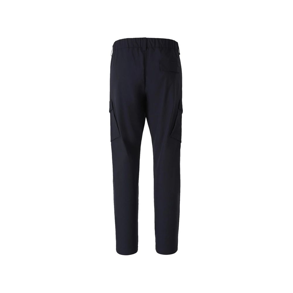 Blue Polyester Cargo Pants