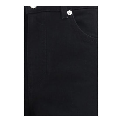 Black Cotton Straight-Leg Jeans