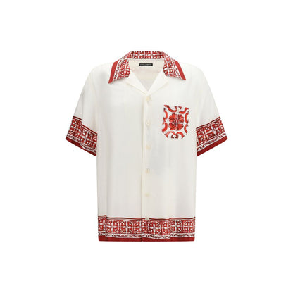 White Silk Pattern Shirt
