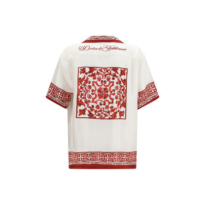 White Silk Pattern Shirt