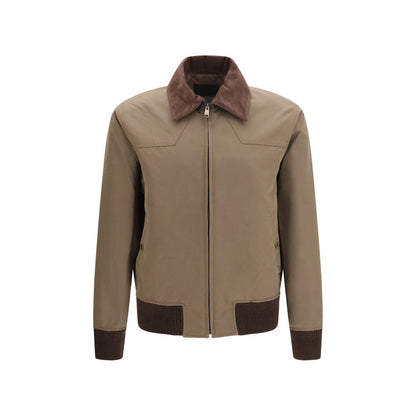 Brown Cotton Full-Length Jacket