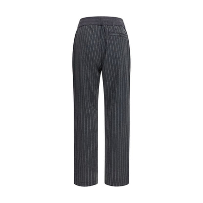 Gray Cotton Casual Pants