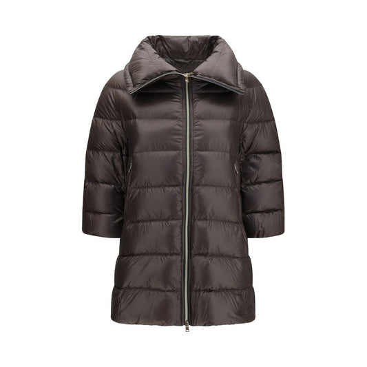 Gray Polyester Full-Length Jacket