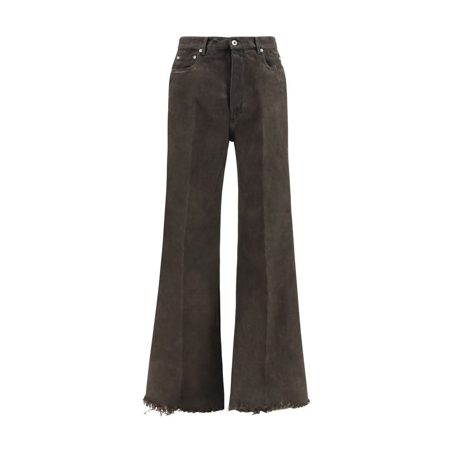 Bicolor Cotton Flared Jeans