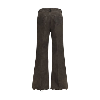 Bicolor Cotton Flared Jeans