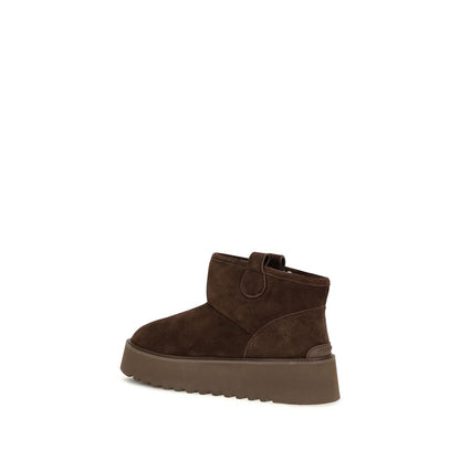 Brown Calf Leather Bos Taurus Flat Boots