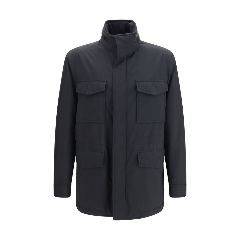 Blue Wool Oves Aries Full-Length Jacket