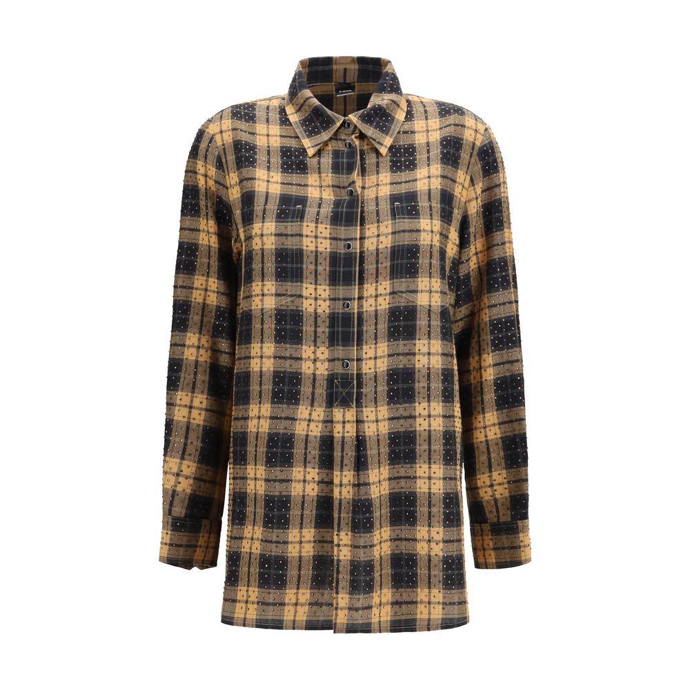Beige Viscose Pattern Shirt