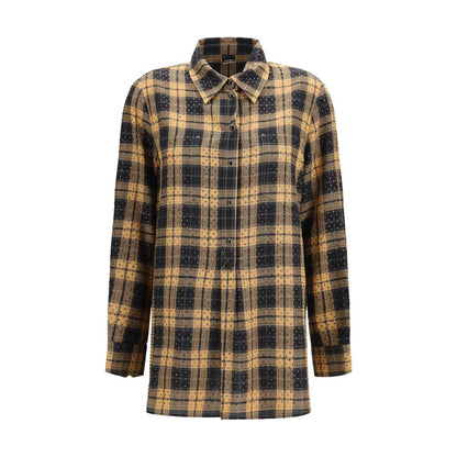 Beige Viscose Pattern Shirt