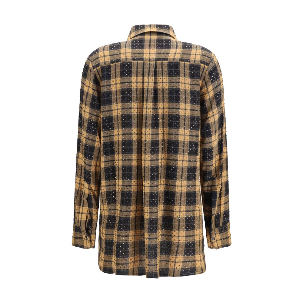 Beige Viscose Pattern Shirt