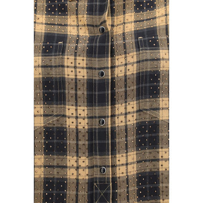 Beige Viscose Pattern Shirt