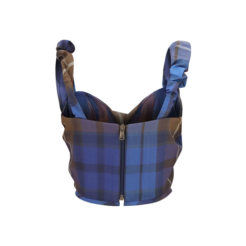 Blue Polyester Corset