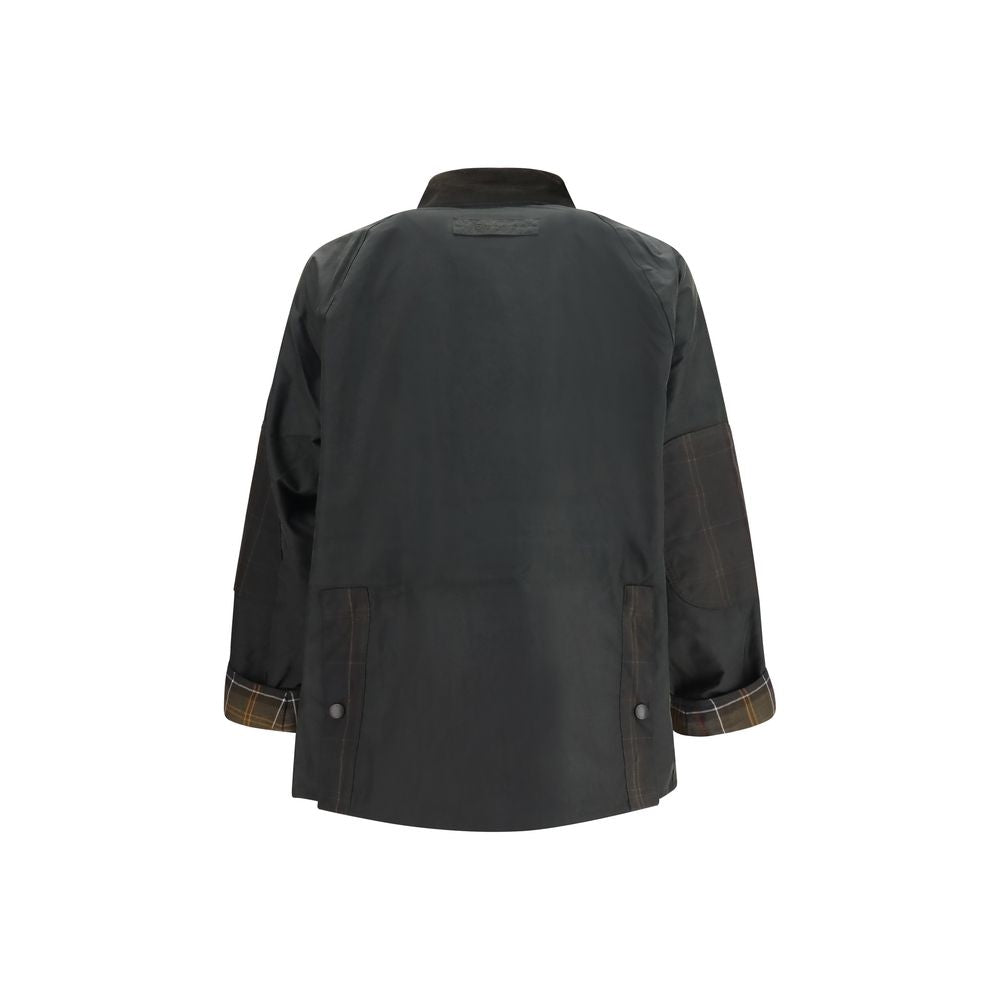 Bicolor Cotton Full-Length Jacket