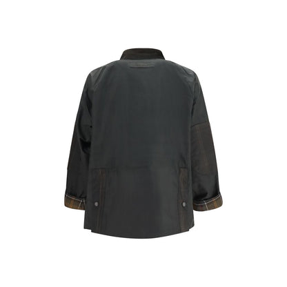 Bicolor Cotton Full-Length Jacket