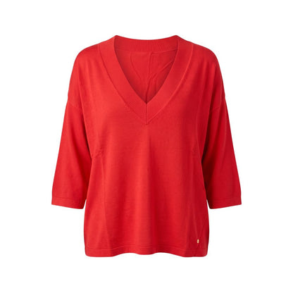 Red Viscose Women Sweater