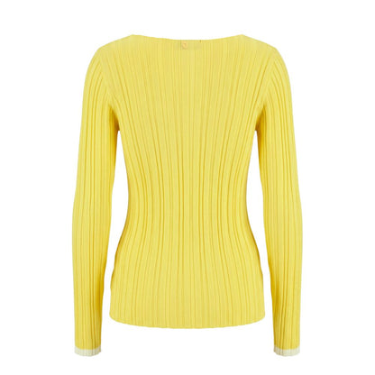 Yellow Viscose Women Sweater