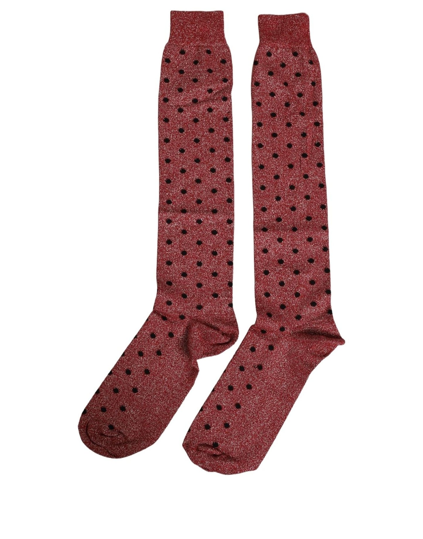 Maroon Polka Dot Over The Calf Accessory Socks