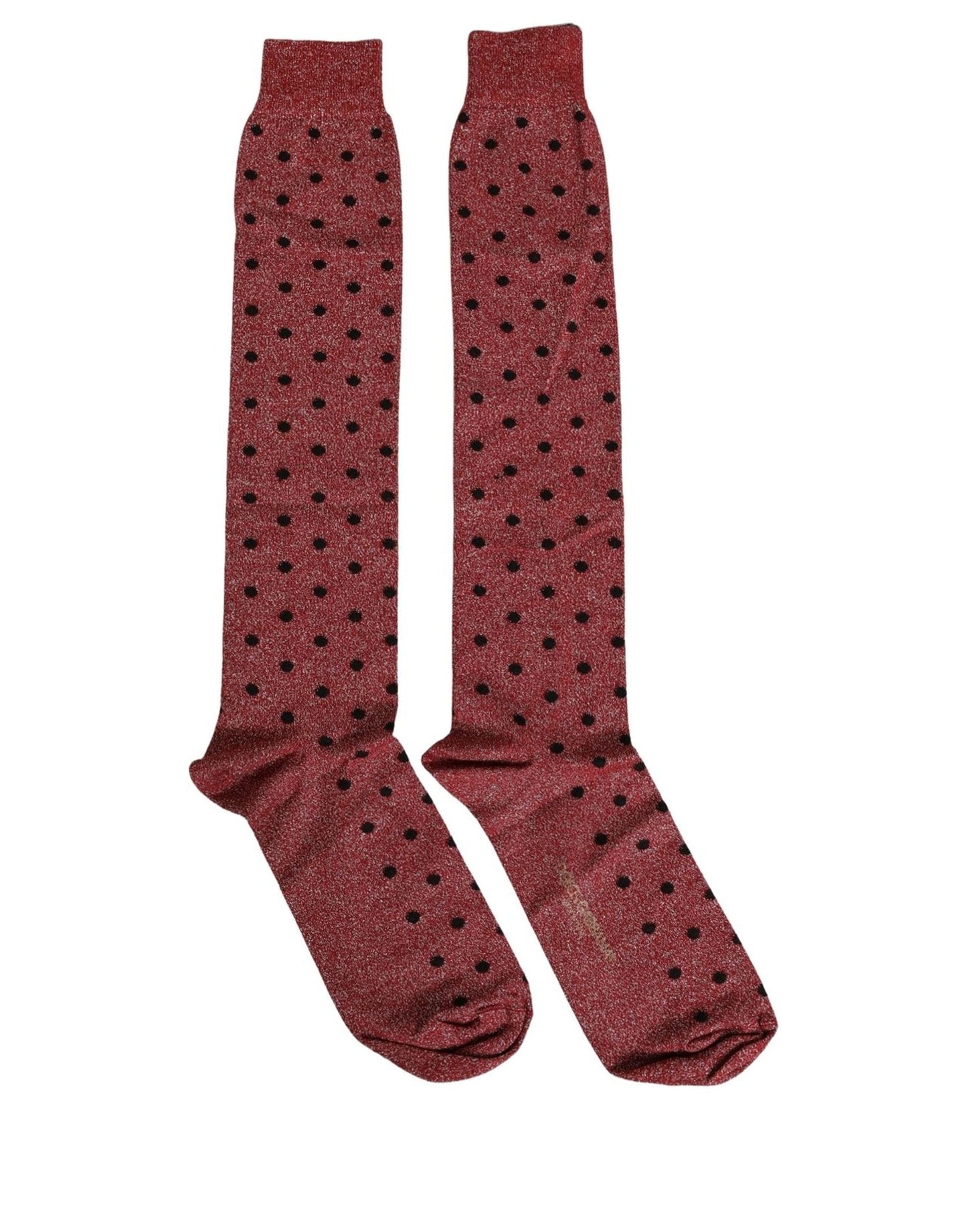 Maroon Polka Dot Over The Calf Accessory Socks