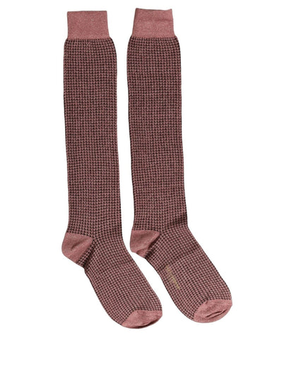 Dusty Pink Viscose Over The Calf Accessory Socks