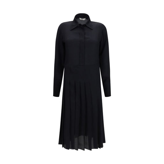 Black Silk Casual Dress