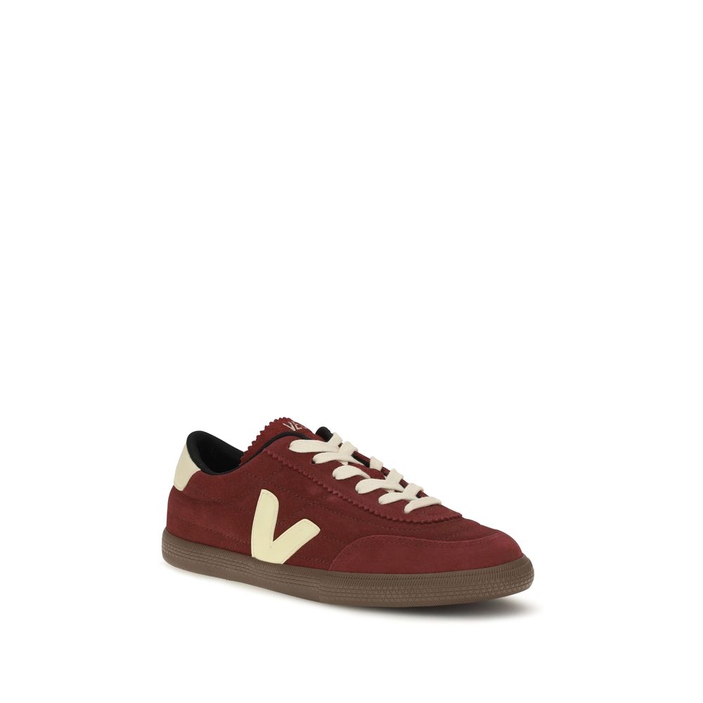 Bordeaux Suede Leather Low Top Sneakers