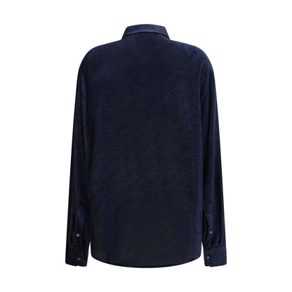 Blue Silk Dress Shirt