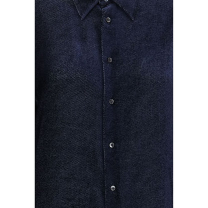 Blue Silk Dress Shirt