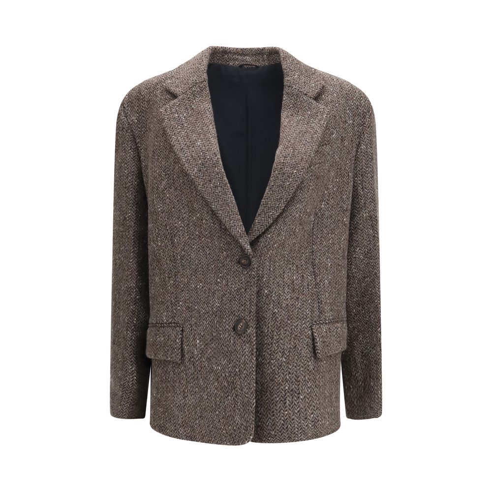 Brown Wool Oves Aries Biker Jacket