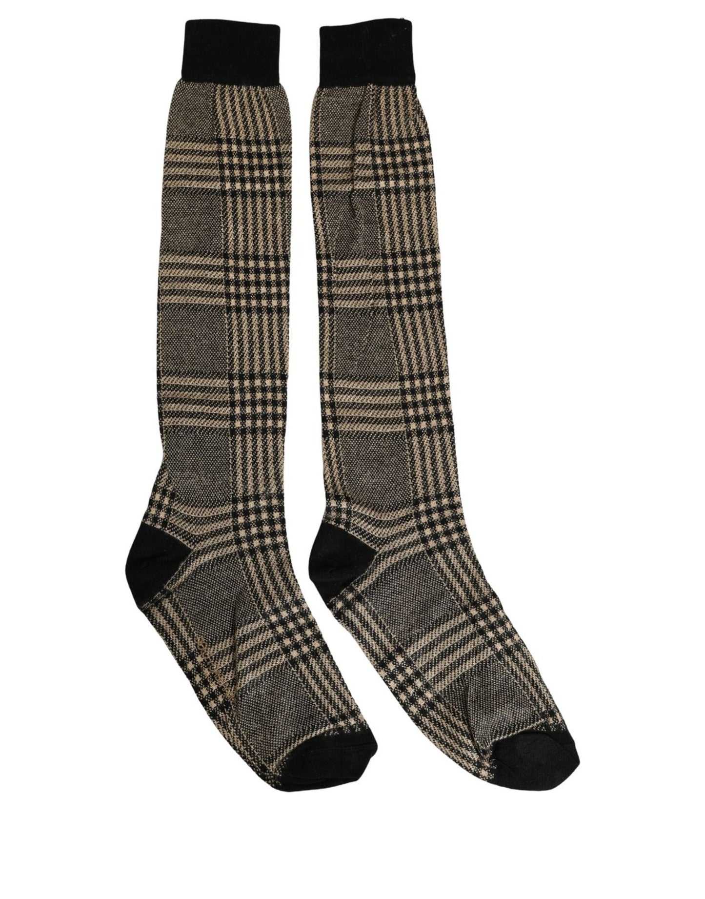 Multicolor Plaid Viscose Knee High Accessory Socks