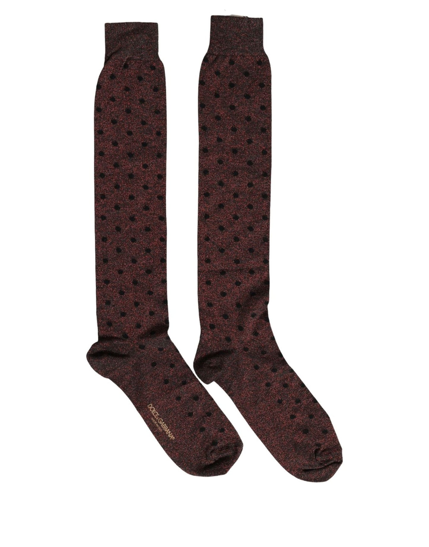 Brown Polka Dot Over The Calf Accessory Socks