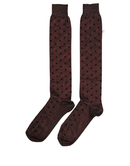 Brown Polka Dot Over The Calf Accessory Socks