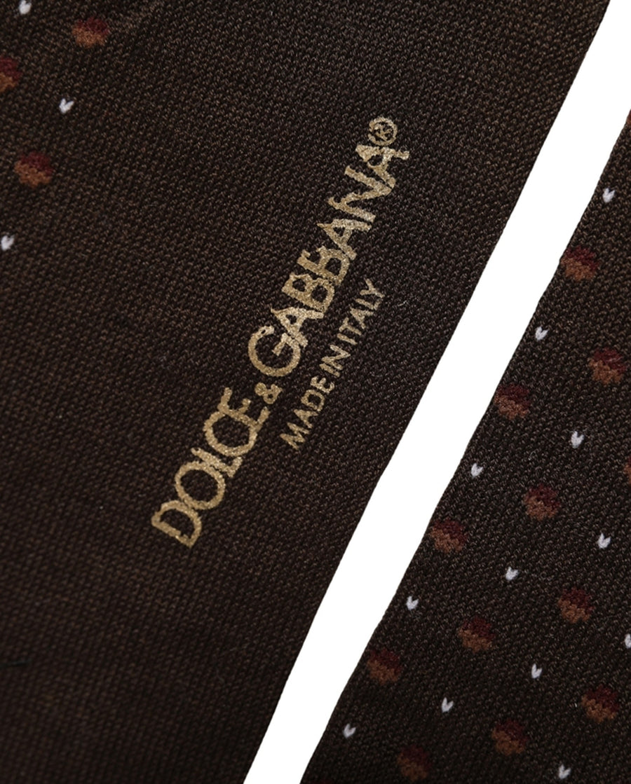 Burgundy Polka Dot Over The Calf Accessory Socks