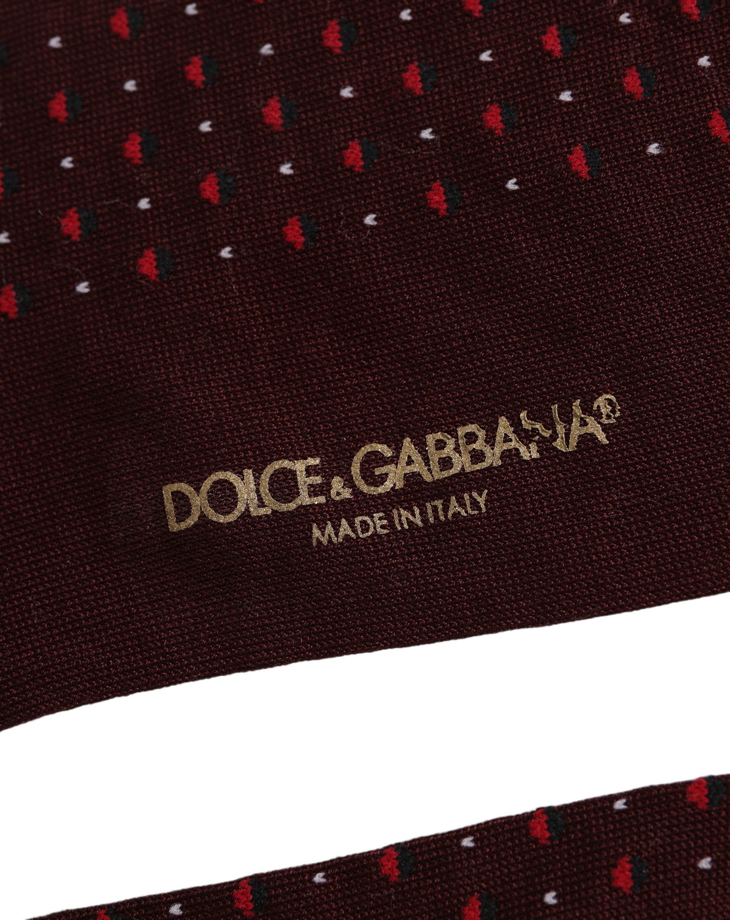 Burgundy Polka Dot Over The Calf Accessory Socks