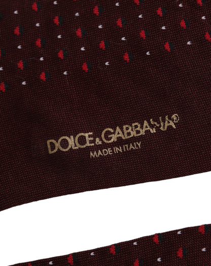 Burgundy Polka Dot Over The Calf Accessory Socks