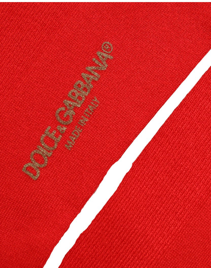 Men Red Logo Thigh High Ribbed Accessory Socks