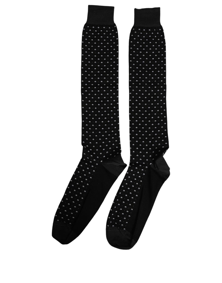 Black Polka Dot Over The Calf Accessory Socks