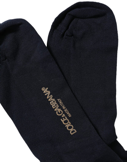 Men Dark Blue Viscose Over The Calf Accessory Socks