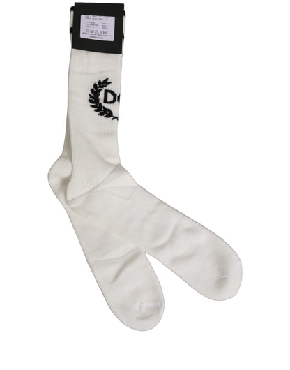 White Cotton DG Logo Mid Calf Accessory Socks