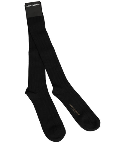 Black DG Logo Print Over The Calf Accessory Socks