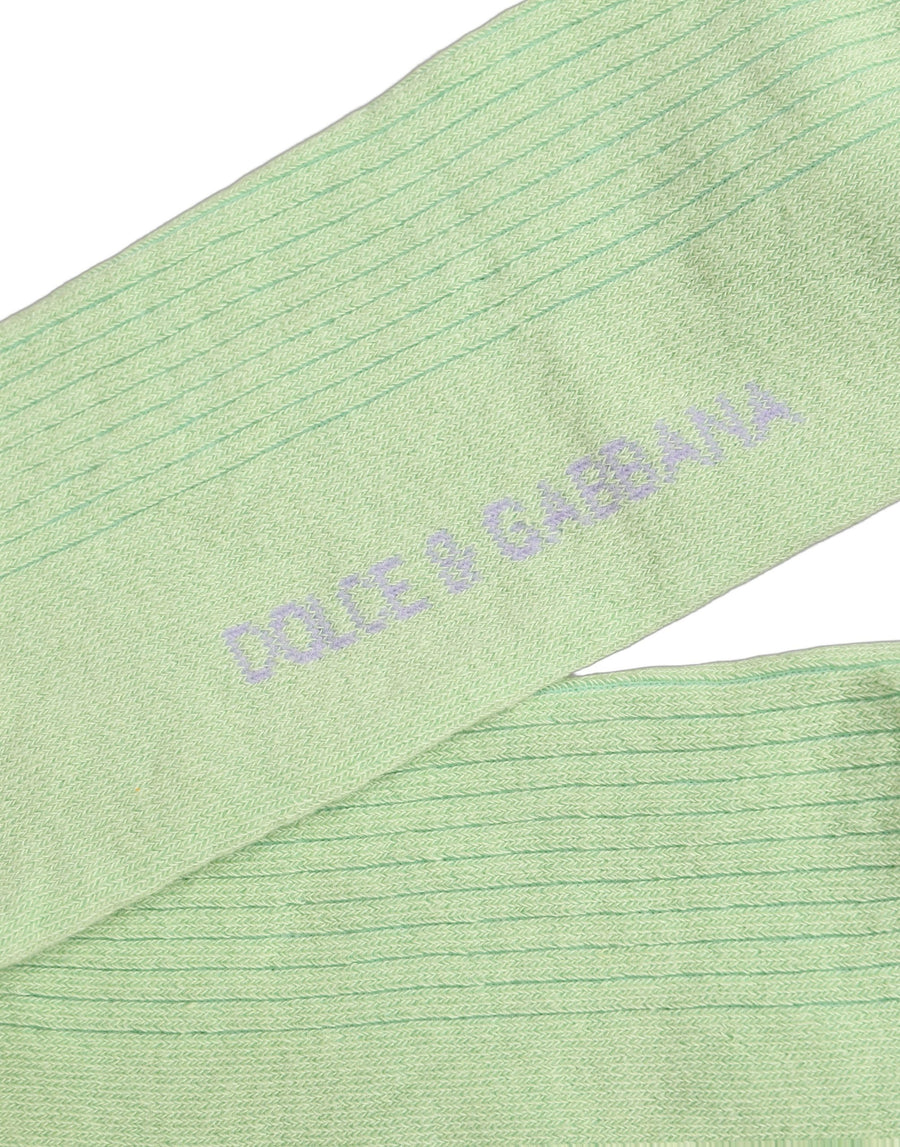 Men Light Green Logo Over Calf Accessory Socks