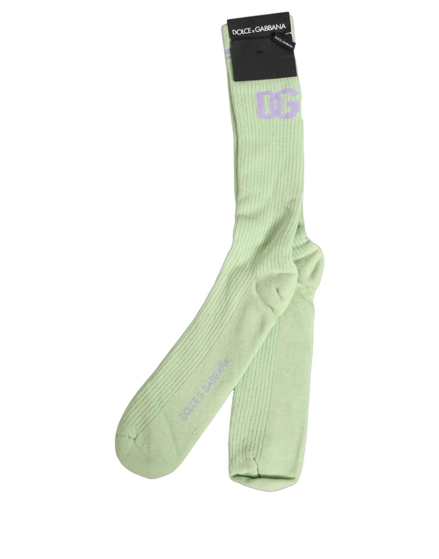 Men Light Green Logo Over Calf Accessory Socks