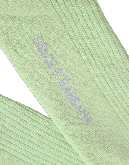 Men Light Green Logo Over Calf Accessory Socks