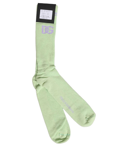 Men Light Green Logo Over Calf Accessory Socks