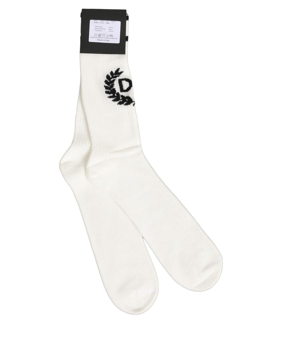 White Cotton DG Logo Mid Calf Accessory Socks