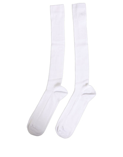 Men White Viscose Over The Calf Accessory Socks
