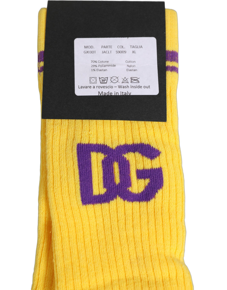 Men Yellow DG Logo Over Calf Accessory Socks